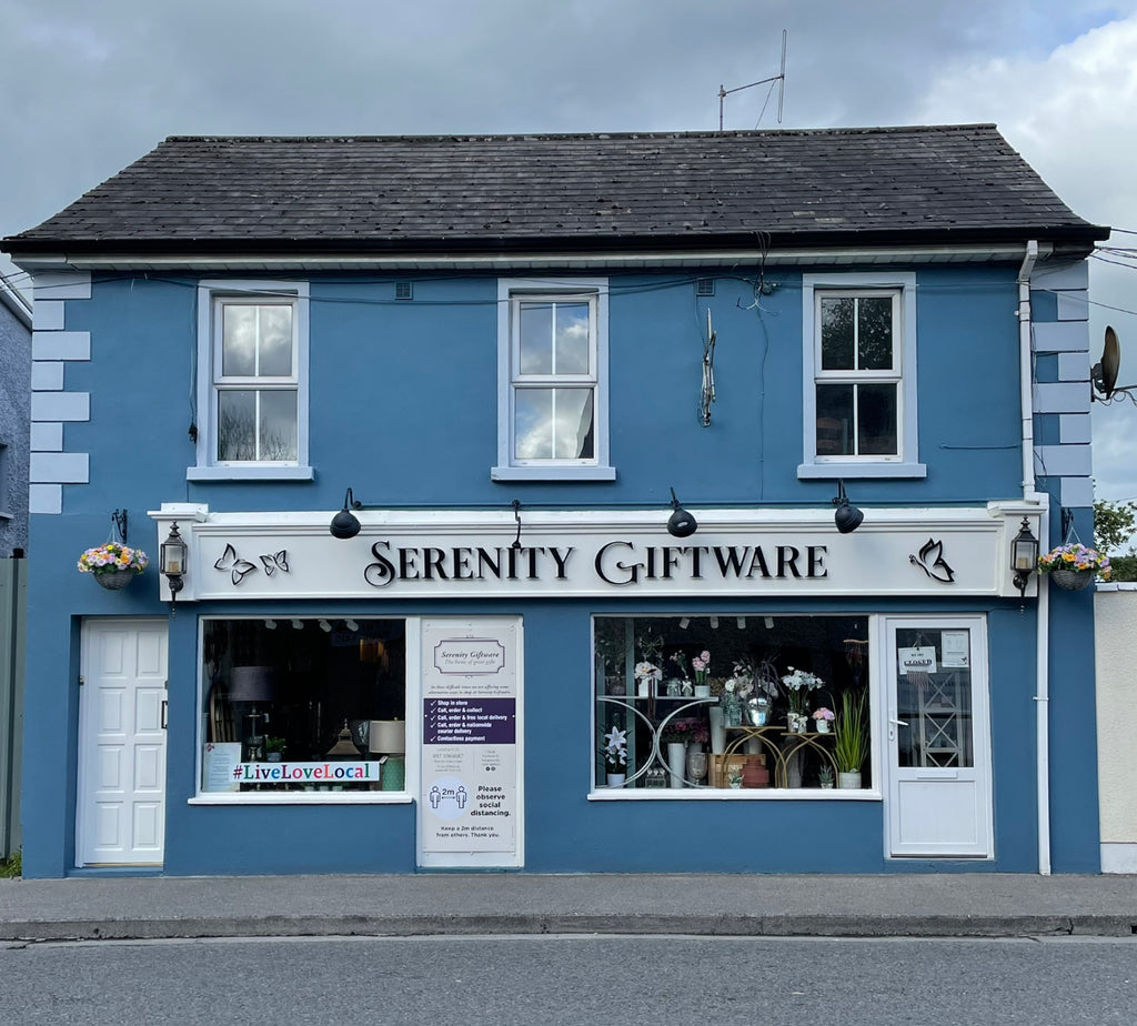 Our recently painted shop front ready to reopen after lockdown. Serenity Giftware
